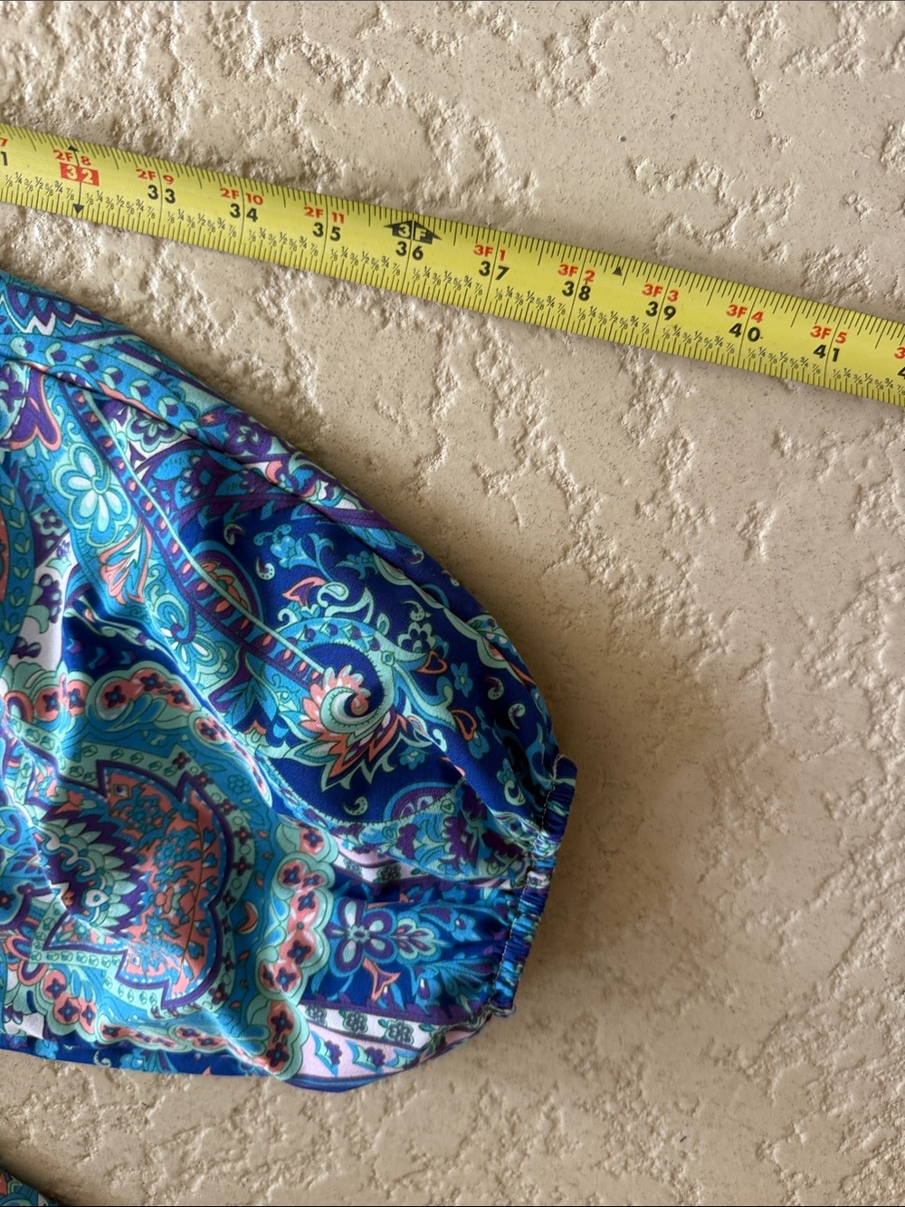 SHEIN Blue Paisley Elastic Waist Harem Pants - Picture 5 of 5